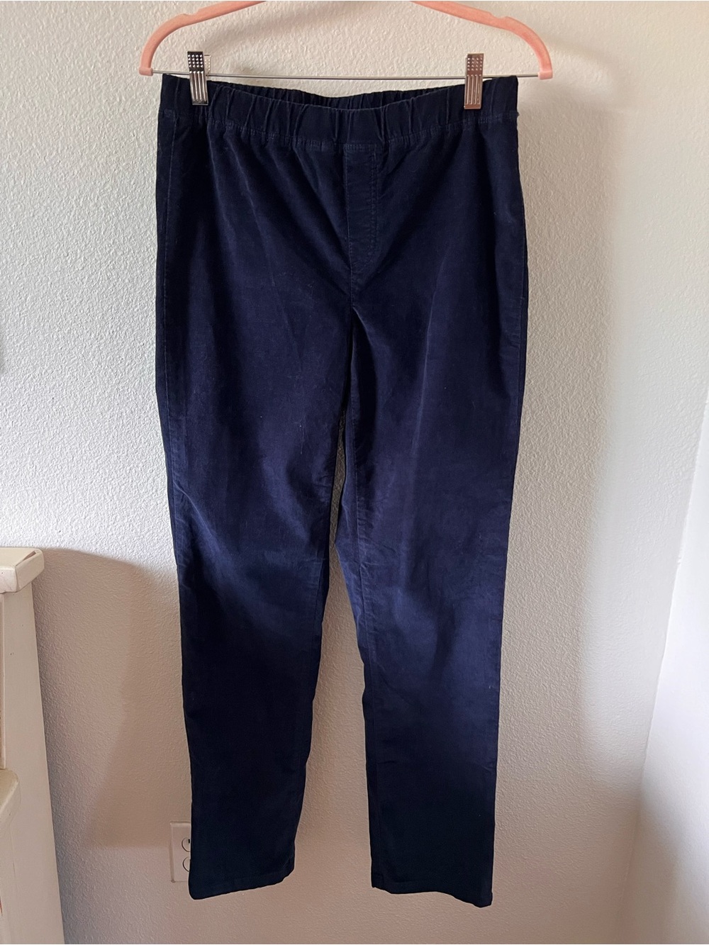 Karen Scott Navy Corduroy Elastic-Waist Women’s Pants S